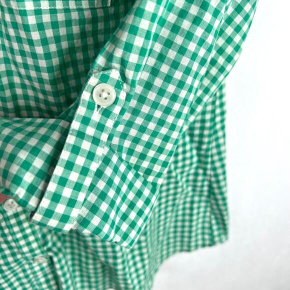 Ann Taylor Green Gingham Button Up Size 2 - Picture 6 of 8